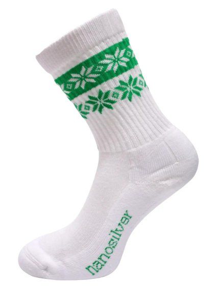 Zimné ponožky thermo SNOW biela/zelená
