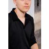 Čierna elegantná pánska polokošeľa s membránovým efektom MEM
